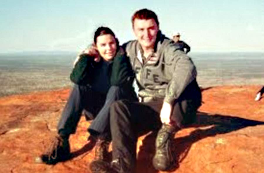 Joanne Lees and Peter Falconio in the Australian outback on their adventure holiday before the fatal encounter with an outback killer. Falconio's remains are still somewhere in remote territory in the country's red centre